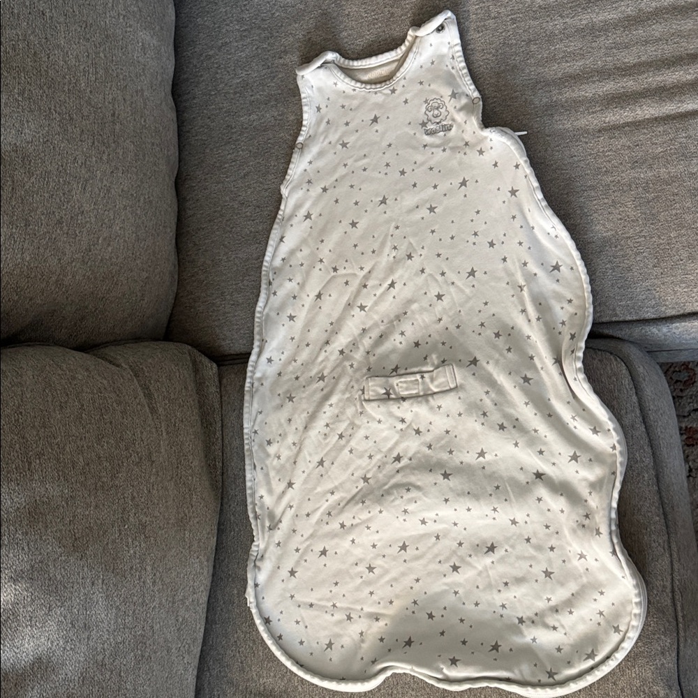 Woolino Baby Sleep Bag, Merino Wool & Organic Cotton, 2-24M, Star White
